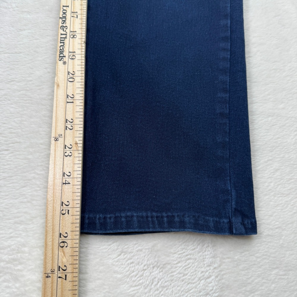 ELLE Pants Womens L Navy Blue Pull On Straight‎ Leg Stretch High Rise Career - Picture 7 of 12